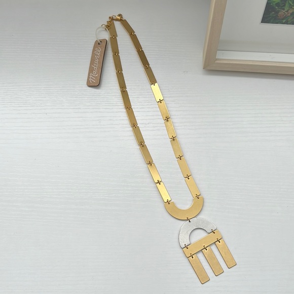 NWT Madewell Gold Silver Geometric Necklace